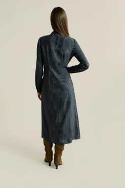 Robe longue à rayures effet cache-cœur