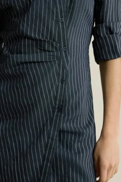 Robe longue à rayures effet cache-cœur