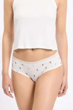 Set de 3 bragas culottes de algodón y encaje con motivos