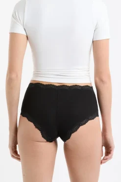 Set de 3 braguitas culotte de algodón y encaje