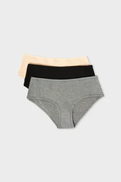 Set de 3 braguitas culotte de algodón