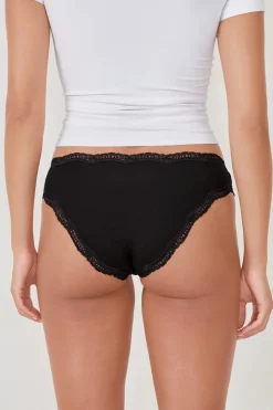Set de 3 braguitas de algodón y encaje