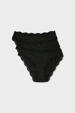 Set de 3 braguitas de microfibra y encaje