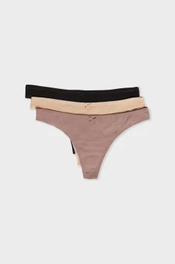 Set de 3 tangas a juego de algodón orgánico