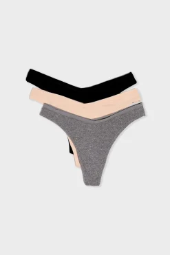 Set de 3 tangas de algodón