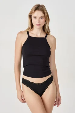 Set de 3 tangas de microfibra y encaje