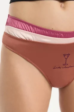 Set de 3 tangas satinados