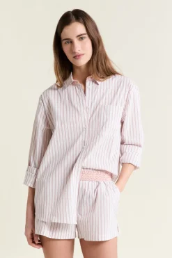 Short de pyjama à rayures avec coton