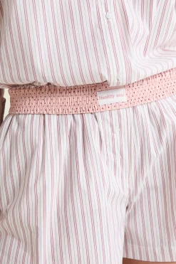 Short de pyjama à rayures avec coton