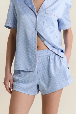 Short de pyjama satiné à pois