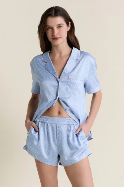 Short de pyjama satiné à pois