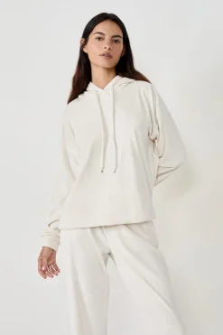 Sudadera con capucha efecto terciopelo