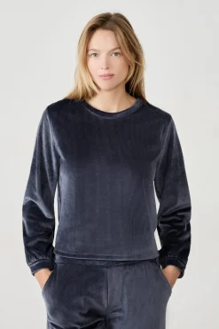 Sudadera con efecto terciopelo