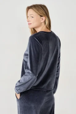 Sudadera con efecto terciopelo