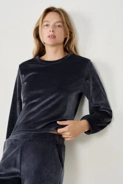 Sudadera con efecto terciopelo