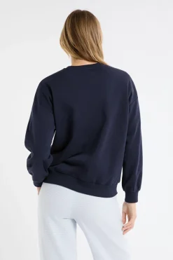 Sudadera de algodón con estampado de paisaje de esquí