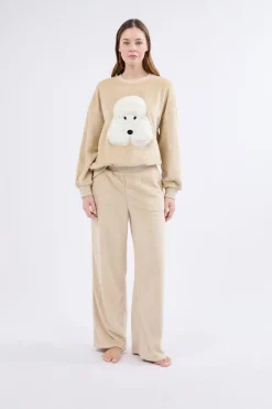 Sudadera de manga larga con efecto terciopelo