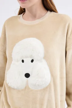 Sudadera de manga larga con efecto terciopelo