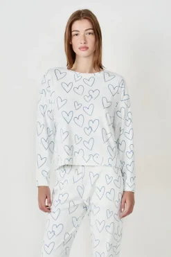 Sudadera de pijama con corazones