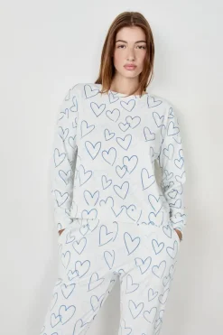 Sudadera de pijama con corazones