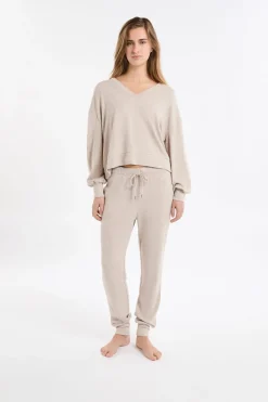 Sudadera de pijama con cuello en V