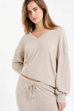 Sudadera de pijama con cuello en V