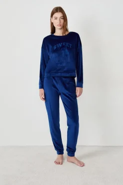 Sudadera de pijama con efecto terciopelo