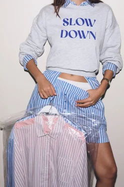 Sudadera de pijama con inscripción en algodón