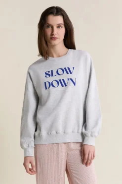 Sudadera de pijama con inscripción en algodón