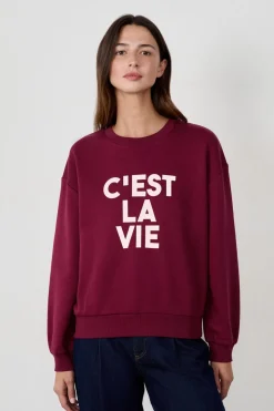 Sudadera estampada "C'est la vie"