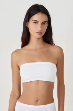 Sujetador bandeau con aros de algodón orgánico elástico