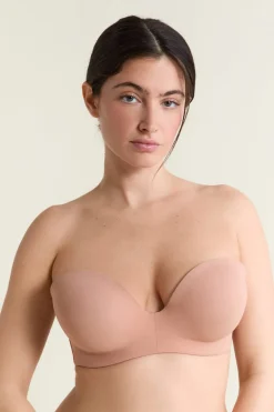 Sujetador bandeau, copas C-E, tirantes desmontables