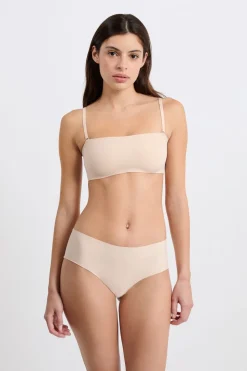 Sujetador bandeau de microfibra