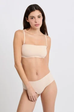 Sujetador bandeau de microfibra