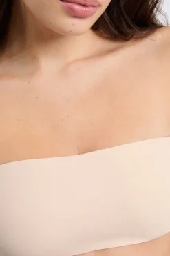 Sujetador bandeau de microfibra