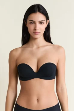 Sujetador bandeau de microfibra