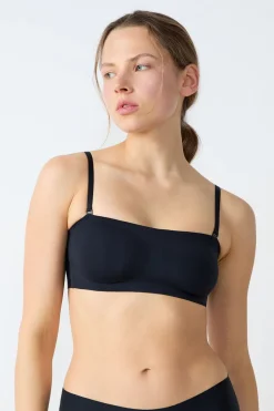 Sujetador bandeau de microfibra con aros