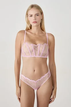 Sujetador bustier con bordado