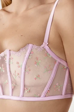 Sujetador bustier con bordado