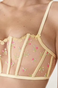 Sujetador bustier con bordado