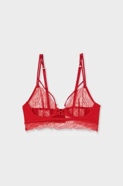 Sujetador bustier de encaje con tirantes dobles