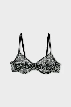 Sujetador clásico de tul cebra