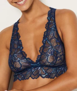 Sujetador de encaje tejido brillante