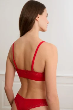 Sujetador de microfibra con detalles de encaje