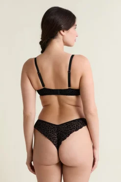 Sujetador de tul con estampado de leopardo