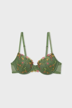 Sujetador N. 4 - Sujetador de copa fina con bordado de flores