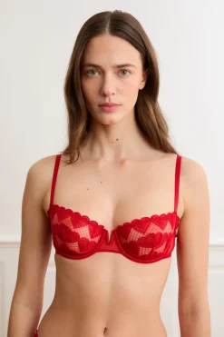 Sujetador N.9 - Balconnet con bordado de corazones