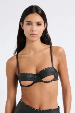 Sujetador N.9 - Balconnet de cuero