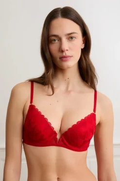 Sujetador N.2 - Push-up escote pronunciado con bordado de corazones