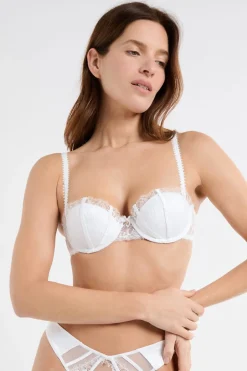 Sujetador push up balconnet de encaje y satén